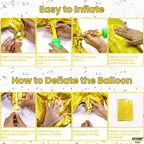 KatchOn, Giant Gold 5 Balloon Number - 40 Inch | Golden 5 Balloon, 5 Year Anniversary Decorations | Gold Number 5 Balloon, 5th Birthday Decoration | Five Balloon for 5 Year Old Birthday Decorations