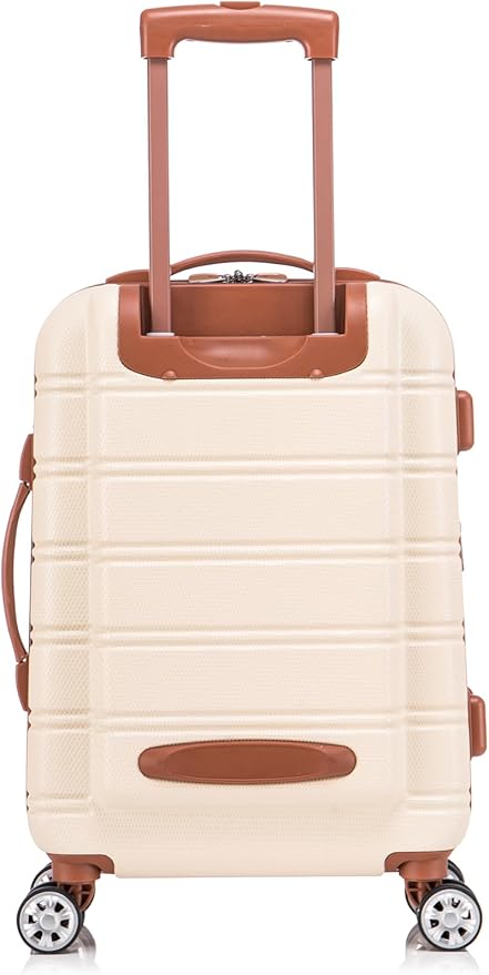 Rockland Melbourne Hardside 2 Piece Expandable Spinner Wheel Luggage Set, Carry-On 20" and Tote 14", White