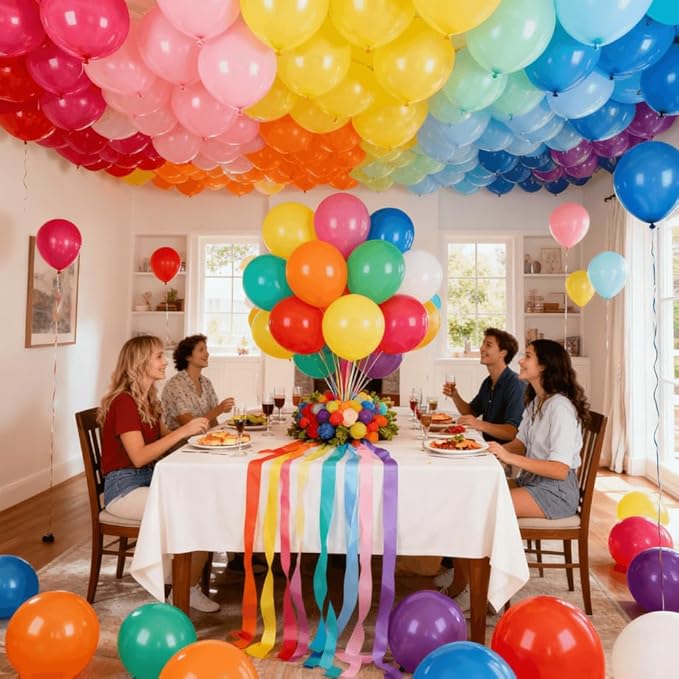 500 Pcs 12 Inch Rainbow Balloons Assorted Colors Latex Multicolor Bulk Balloon 13 Kinds Color for Birthdays Weddings Party Decorations