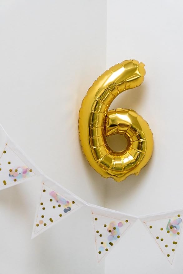 [20 Pcs] 16" Gold Foil Number Balloons (2 sets of 0-9) - Mylar Aluminum Hanging Decorations for Graduation, Birthday, Christmas & New Year's Eve Parties