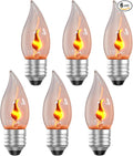 Hompavo E26 Upgraded Flame Light Bulbs, Flickering Fire Light Bulbs Flame Candle for Christmas Halloween Party Patio Porch Home Indoor & Outdoor Decor - 6 Pack