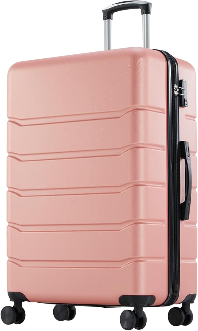 NEWBULIG 28 Inch Carry on Luggage, Lightweight Expandable Rolling Suit Case with TSA Lock, Hard Shell ABS Suitcase with Double Spinner Wheels, Pink
