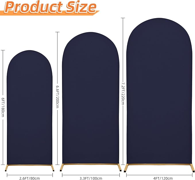 Arch Covers,Arch Backdrop Stand Fitted Cover for Wedding Birthday Party Ceremony Banquet Decoration(6.6FT,Dark Blue,Cover Only)