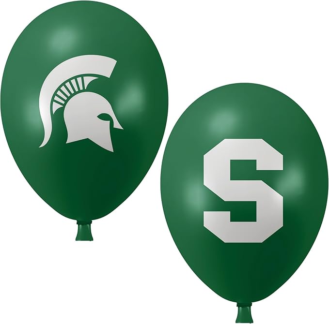 Michigan State Spartans Balloons 10 Pack 11" Official Licensed Logos, Helium Quality Latex Balloons, Perfect for College Football Team Celebration, Decorated Front and Back by Westrick