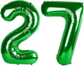 Dark Green Number 27 Balloon, Large Happy 27 Birthday Decoration for Men & Women 2 7 27 72, Foil Number Balloons for Wedding Graduation Celebration Anniversary Supplies
