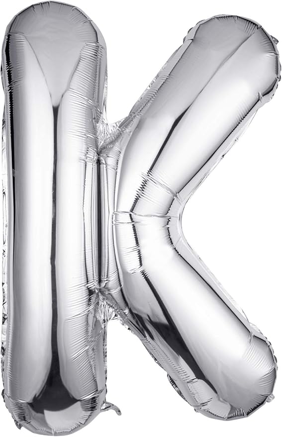 Letter Balloons 40 Inch, Single Silver Letter K Balloons Aluminum Hanging Foil Film Balloon for Baby Shower, Wedding Anniversary, Graduation, Birthday Party Decoration