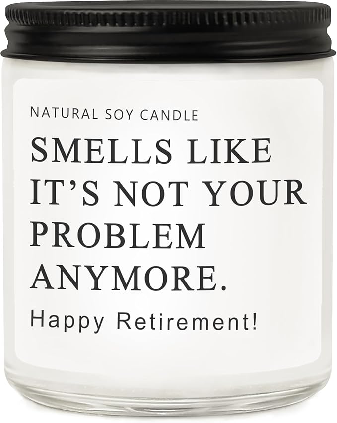 Retirement Gifts for Woman Men, Happy 2026 Retirement Candle, Funny Retired Farewell Gifts for Coworkers, Teacher, Nurse, Boss, Friends - Lavender Scented (7oz)