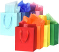 WrapNGo 8 PCS Gift Bags with 16 Tissues 8 Colors Party Favor Bags with Handles 8x5x10 Inch Goodie Bags for Party,Birthday,Baby Shower,Wedding, School Supplies and Gifts