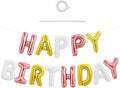 TONIFUL Happy Birthday Balloons Banner 16 Inch Mylar Foil Letters Birthday Sign Reusable for Girls Boys Kids & Adults Birthday Party Decorations Supplies（Rose Gold Gold White）
