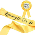 Baby Shower Decorations -'Mommy to Bee' Gold Sash and 'Daddy to Bee' Tinplate Badge Combo Kit Baby Shower Party Favors Decorations Gift for Pregnant Party Deco