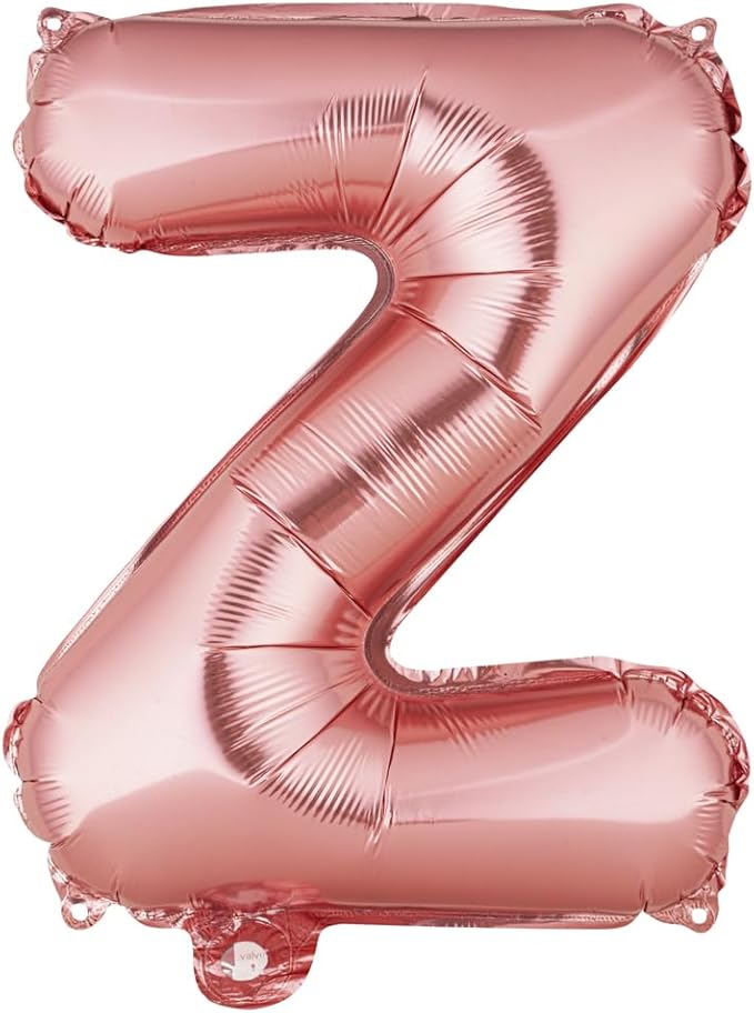 Restaurantware-Balloonify 16 Inch Letter Balloon, 1 Alphabet Party Balloon - Letter Z, Self-Sealing, Rose Gold Foil Mylar Finish, Hanging Loop, Decoration For Birthday, Wedding, Or Graduation