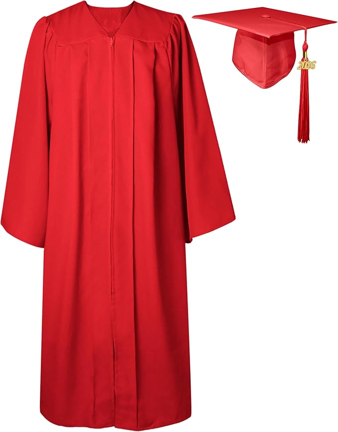 GraduatePro Matte Graduation Cap and Gown Class of 2026 Set Bulk with Tassel for High School & College 12 Colors