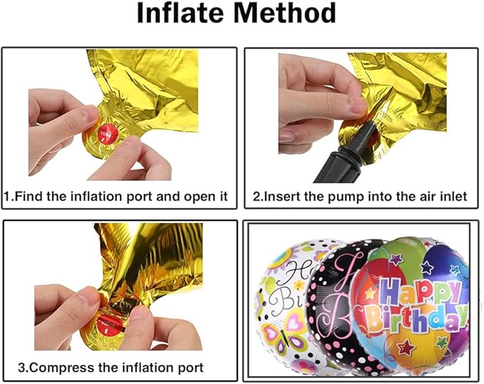 50 Pieces Happy Birthday Party Aluminum Foil Balloons 18" Foil Mylar Helium Balloon Round Inflatable Balloons for Birthday Parties Baby Shower Decorations Supplies