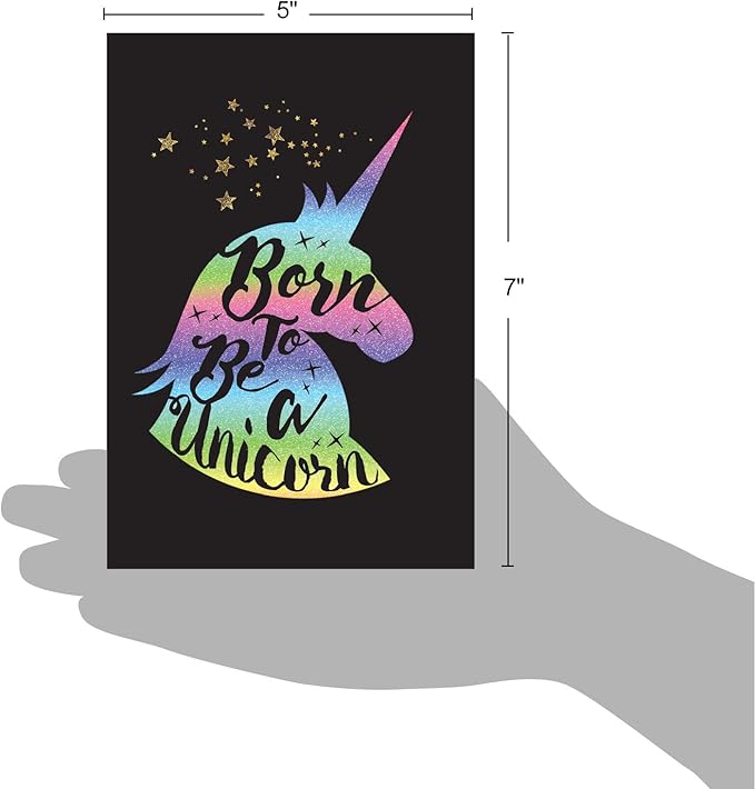 The Best Card Company - 1 Happy Birthday Card with Envelope - Adorable Colorful Animals, Fun Notecard - Horns and Unicorns C6826CBDG
