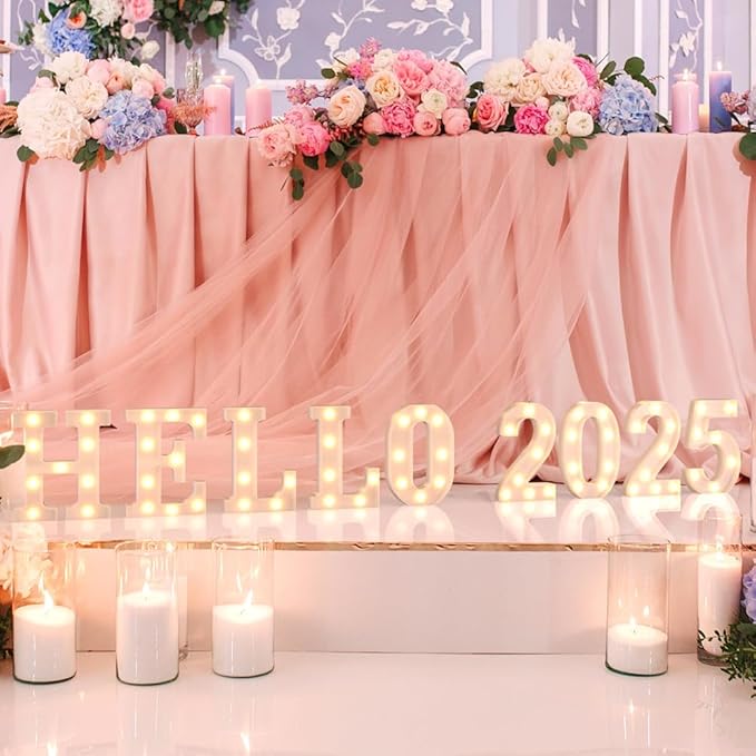 Marquee Numbers Light up Numbers, 0-9 Number Battery Powered LED Light, White Plastic Numbers Sign for 2nd Birthday Decorations, Number Decor for Graduation Engagement Wedding Birthday (Number 2)