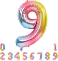 TONIFUL 40 Inch Rainbow Large Numbers Balloons 0-9, Number 9 Digital 9 Helium Balloons, Foil Mylar Big Number Balloons for Birthday Party Anniversary Supplies Decorations