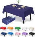 Craft And Party 12-Pack Navy Blue Plastic Tablecloths – 54 x 108 Inch Disposable Table Covers for Rectangle Tables, Heavy Duty & Waterproof for Parties, Events, Banquets, Navy Blue