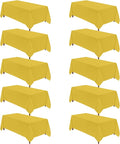 VidaFete Tablecloth 10 Pack 90 * 156inch Rectangle Table Cloth Polyester, Stain Wrinkle Resistant Polyester Dining Table Cover for Kitchen Dinning Party Wedding Rectangular Buffet Decoration(Yellow)