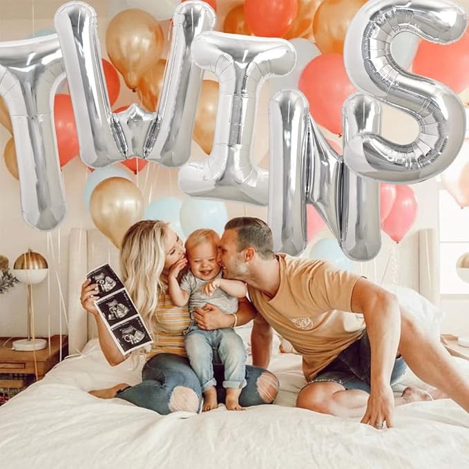 TONIFUL 40 Inch Large Silver Letter W Balloons Helium Balloons,Foil Mylar Big Letter Balloons for 2026 New Year Eve Graduation Wedding Baby Shower Birthday Party Anniversary Supplies Decorations