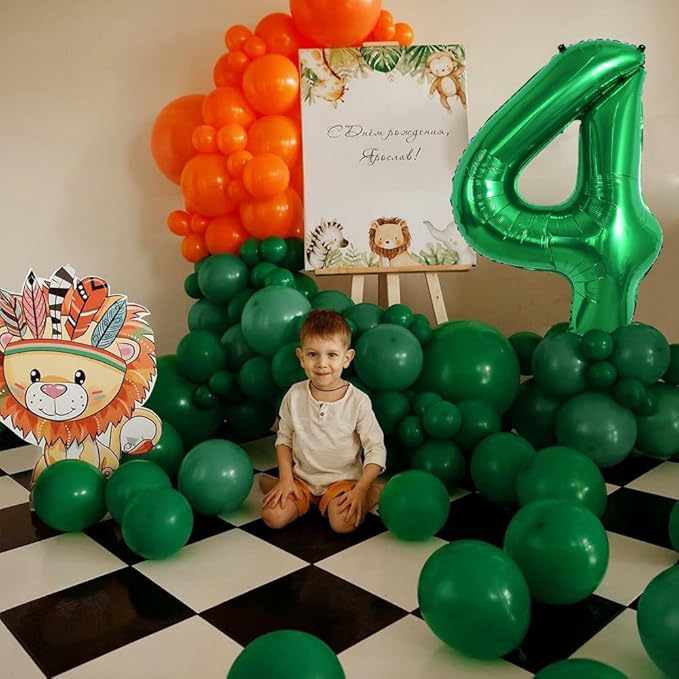 TONIFUL 40 Inch Dark Green Large Numbers Balloon 0-9 Birthday Party Decorations Foil Mylar Big Number 4 Balloon Digital 4 for Birthday Party,Wedding, Bridal Shower Engagement Photo Shoot Anniversary