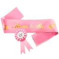 Pink Baby Shower Decorations for Girl and Pins for Dad - Glossy Girl Baby Shower Decorations Made from Soft & Smooth Satin, Daddy Brooch & Mommy to Be Sash - Party Mom to Be Sash That Doesn't Wrinkle