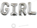 KALOR 40 Inch Silver Letter GIRL Balloons Jumbo Foil Mylar Helium Big Balloons for Her Birthday Baby Girl Shower Party Decorations