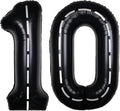 Race Car 40Inch Black 10 Balloon Number Large Helium Race Track 0-9 Giant Digital 10th Foil Mylar Big Party Number Balloons for Boy Birthday Car Theme Party Anniversary Graduation Decorations