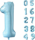 40 Inch Matte Blue 1 Number Balloons Light Blue Number 1 Foil Balloon Mylar Helium Balloon for Birthday Party Decoration Wedding Anniversary Supplies (Number 1)