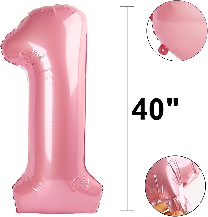 40 Inch Pearlescent Pink Number 12 Balloon Number 12 Balloon 40 Inch,12th Birthday Party Decorations for Boy or Girl Huge Mylar Anniversary Party Supplies