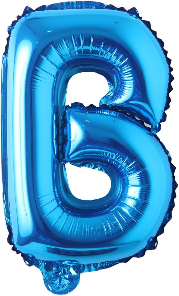 Blue 28 inch Letter Balloons Alphabet Number Balloons Foil Mylar Party Wedding Bachelorette Birthday Bridal Baby Shower Graduation Anniversary Celebration Decoration (Can not Float) (28 inch Blue B)