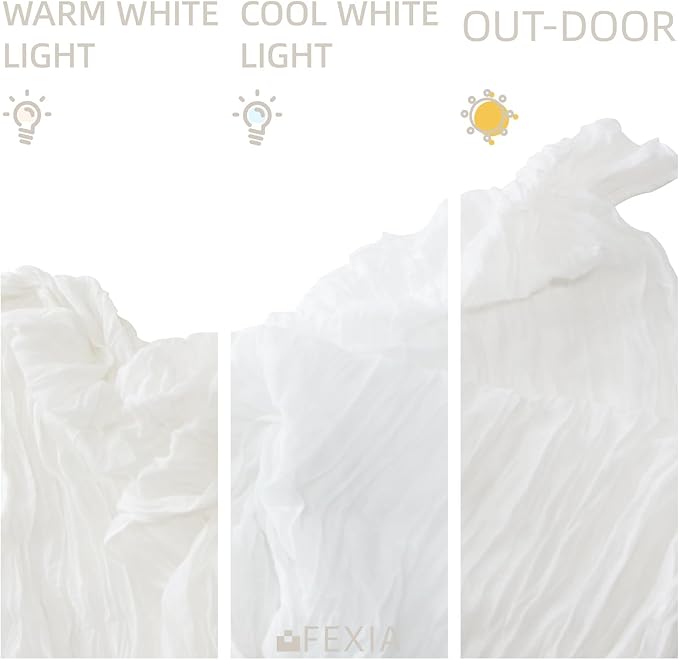 FEXIA White Gauze Cheesecloth Table Runner Spring Wedding Decor for Centerpiece Bridal Shower Party First Communion Engagement Boho Table Decoration 35x120 Inches