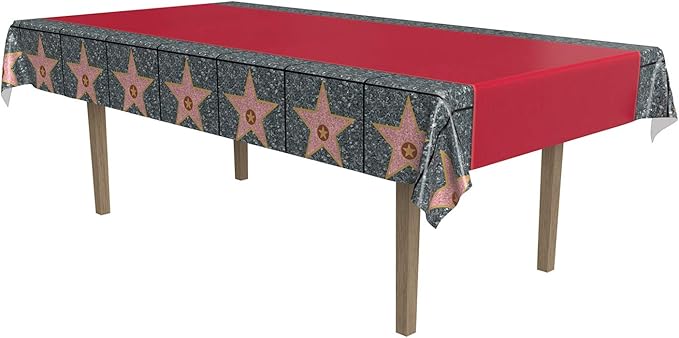 Beistle Red Carpet Star Tablecover