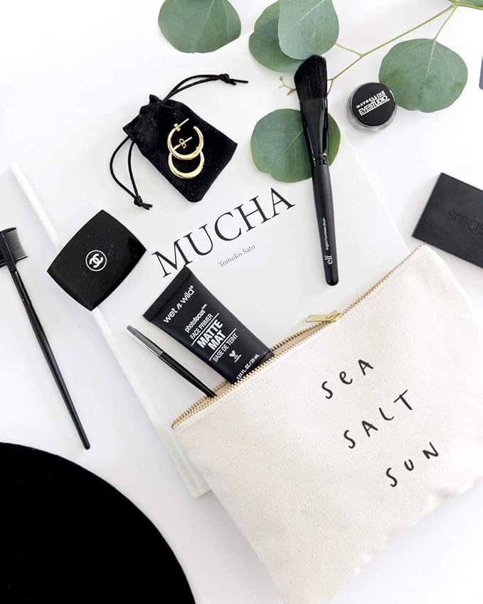 The Cotton & Canvas Co. Sea Salt Sun Summer Beach Cosmetic Bag and Travel Make Up Pouch