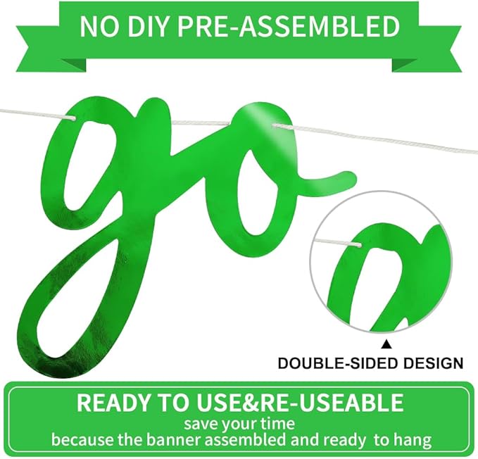 BEISHIDA Go Shawty It's Your Birthday Banner NO DIY Hip Hop Theme Happy Birthday Banner Pre-Strung Rap Theme Happy Birthday Sign for Man Women birthday Party Supply Double-Sided Bright Green