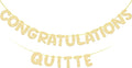 GAGAKU Pre Strung Congratulations Quitter Glitter Banner Funny Retirement Banner Going Away Supplies Graduation Party Decorations Garland for Men Women Gifts Indoor/Outdoor
