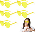 PLULON Heart Sunglasses for Women 5/12/25 Pcs, Heart Glasses Valentine Day Rimless Shaped Candy Color Fun Glasses Party Favor