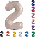 YPSelected 32 Inch Large Foil Helium Number Balloon Birthday Wedding Party 0-9 (Cream, 2)