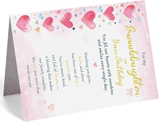 Granddaughter Birthday Card, Unique Birthday Cards for Granddaughter, Adult Gifts from Grandma Grandpa Grandparents