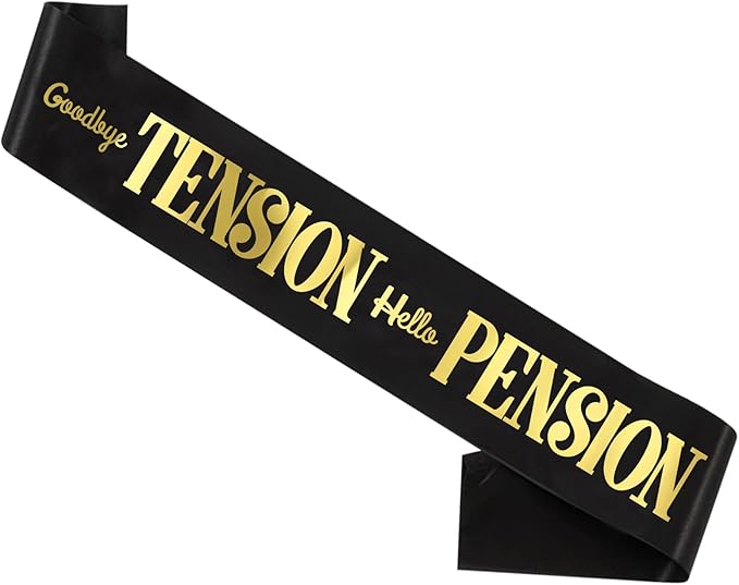 Elegant Retired Sash with Gold Foil - Funny Black Retirement Party Sash Decorations for Both Women and Men Retirement Party Supplies & Large Enough Size (35.6x3.74 inch)