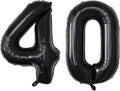 SINBEE Black 40inch Reusable Mylar Foil Balloon, 1pcs Number 4 Balloon for Birthday, Anniversary, Party Decorations Supplies
