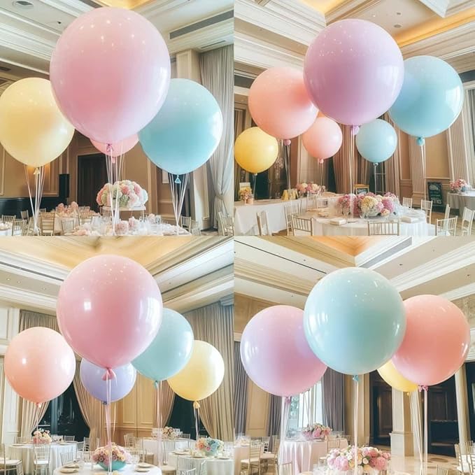 32 Pack Pastel Balloons 36 inch Multicolor Macaron Balloon for Day Girls Birthday Baby Shower Easter Party Decoration