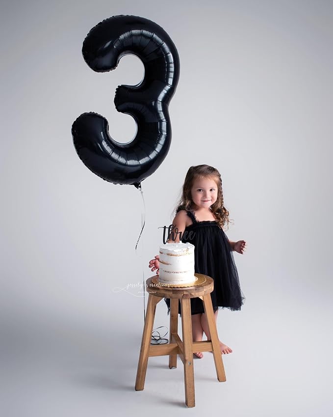 Black Number 0 Balloon 40 Inch, 0 Balloon Numberfor 10th 20th 30th 40th 50th 60th Birthday Decorations, Black Party Supplies for Men Women