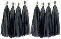 Tissue Paper Tassels Garland Banner Table Decor Party Banner Wedding Birthday Baby Shower Nursery Party Decorations Supplies (20, Black)