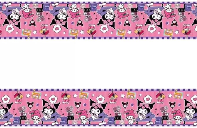 2pcs Pink Cat Tablecloth Cute Anime Themed Party Supplies Tablecover Perfect for Birthday Celebration and Party Decorations (70x42.9 inch) (Pink korm)