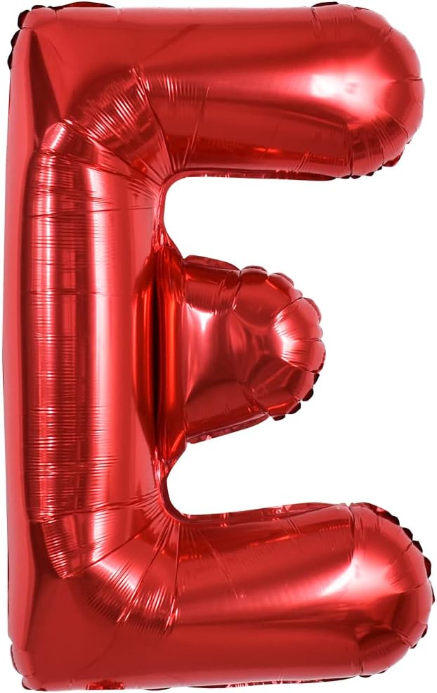 TONIFUL 40 Inch Large Bright Red Letter Balloons A-Z, Giant Jumbo Helium Foil Mylar Big Letter E Balloons for Birthday Party Anniversary Wedding Decorations