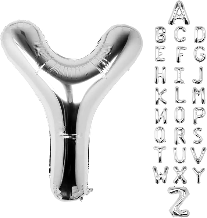 Letter Balloons 40Inch Large Giant big Foil Mylar Silver Balloons Y for Birthday Party Decorations