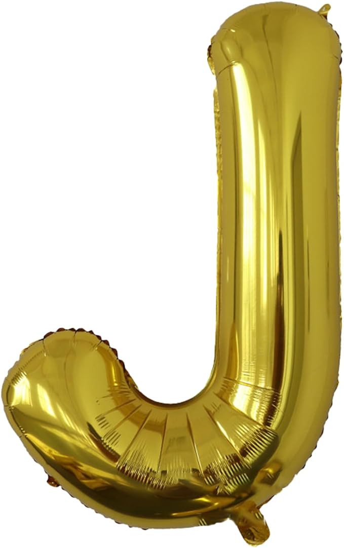 40 Inch Letter Balloons, Large Gold J Balloon Letter Decor, A to Z Letter Balloons, Helium Balloons, J Foil Balloon for Birthday Party Anniversary Supplies Decorations