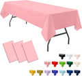 3-Pack Premium Plastic Pink Tablecloth Disposable 54 x 108 Inches Rectangle Table Cover Party PEVA Table Cloths for Parties Birthday Wedding Bridal Shower Events Fits up to 8 ft Tables