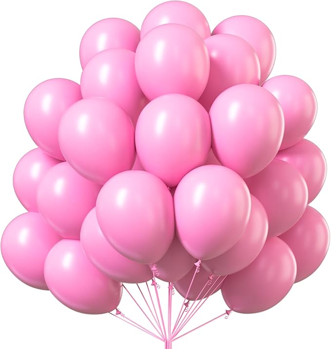 PartyWoo Pink Balloons 101pcs 12 Inch Matte Pink Balloon Arch Kit for Girl Baby Shower Gender Reveal Wedding Bachelorette Engagement Birthday Princess Butterfly Themed Party Decorations Pink-Y11