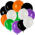100PCS Halloween Balloons Garland Arch - MAQIHAN Halloween Birthday Party Decorations Indoor Matte Orange Black Purple Green White Latex Balloons Globos Para Fiestas Ballon Decoration Supplies 12 Inch